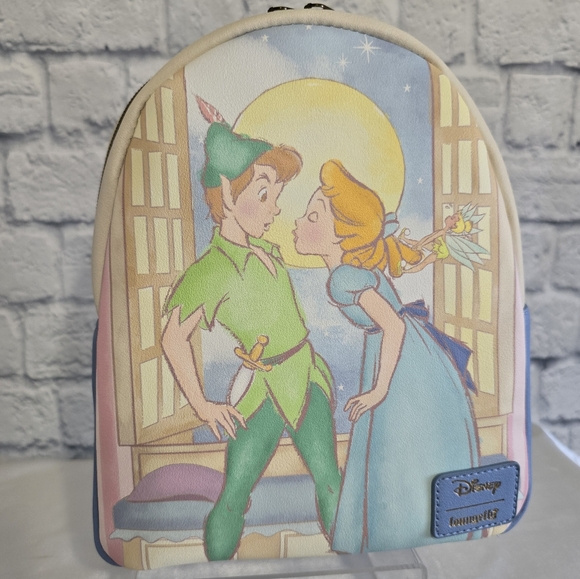 Loungefly Peter Pan Wendy and Tinkerbell Kiss Scene Disney Mini Backpack Bag New main image 16